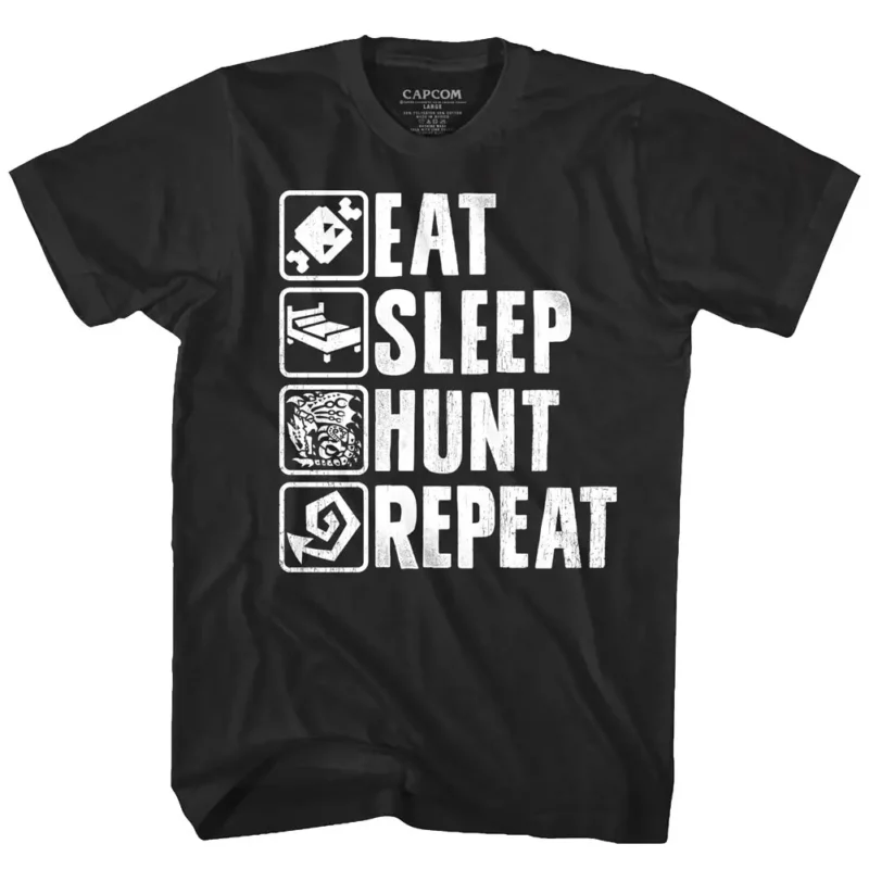 Monster Hunter Eat Sleep HUNT Repeat T-Shirt