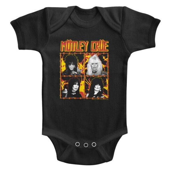 Motley Crue Fire Barbed Wire Baby Onesie