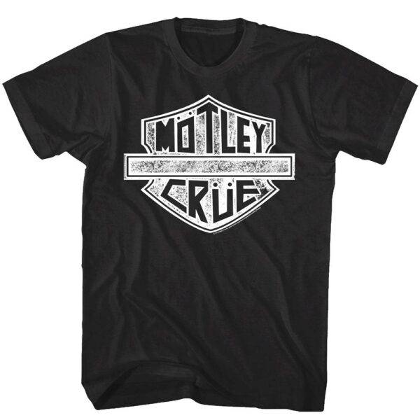 Motley Crue Road Sign Biker Logo Men’s Black T Shirt