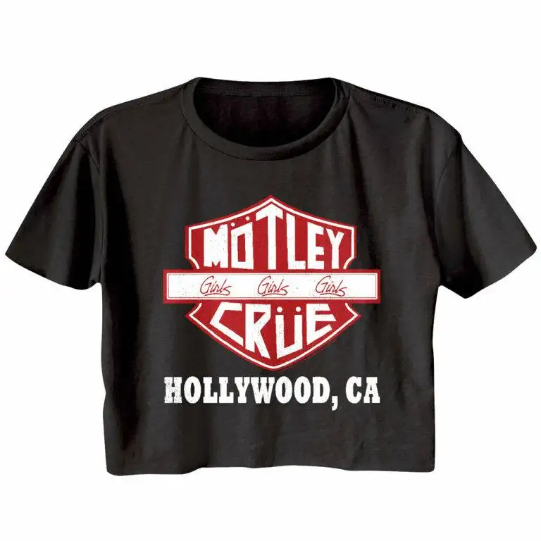 Motley Crue Girls Road Sign Women’s Crop T Shirt