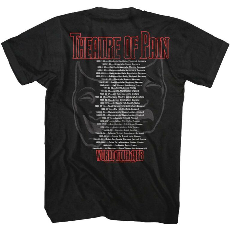 Motley Crue Theatre of Pain World Tour '86 Men's T Shirt - Image 4
