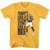 Muhammad Ali Float Like A Butterfly Men’s Gold T Shirt