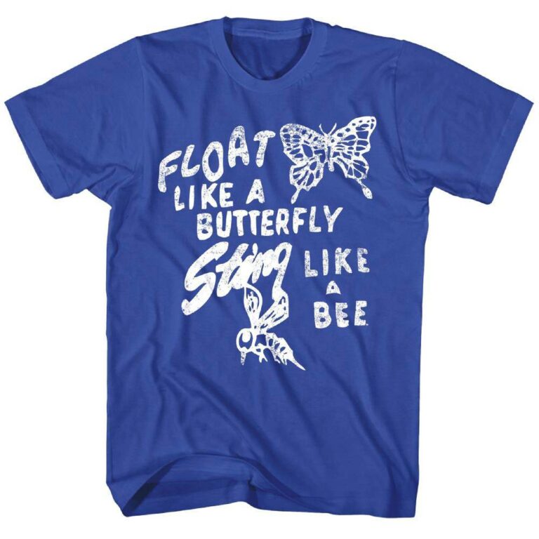 Muhammad Ali Float Like a Butterfly Men’s Blue T Shirt