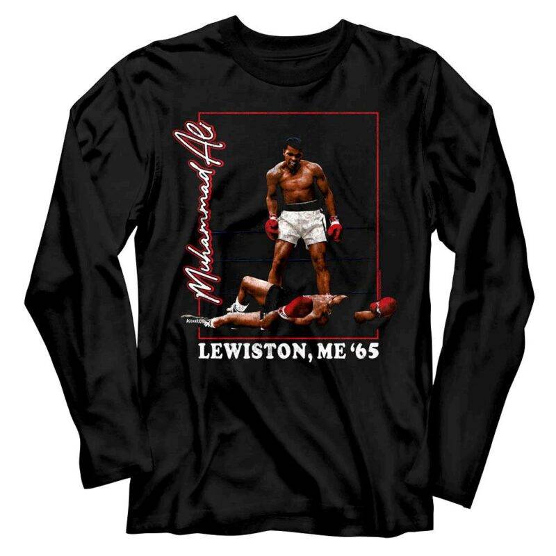 Muhammad Ali Lewiston Maine ’65 Long Sleeve T Shirt