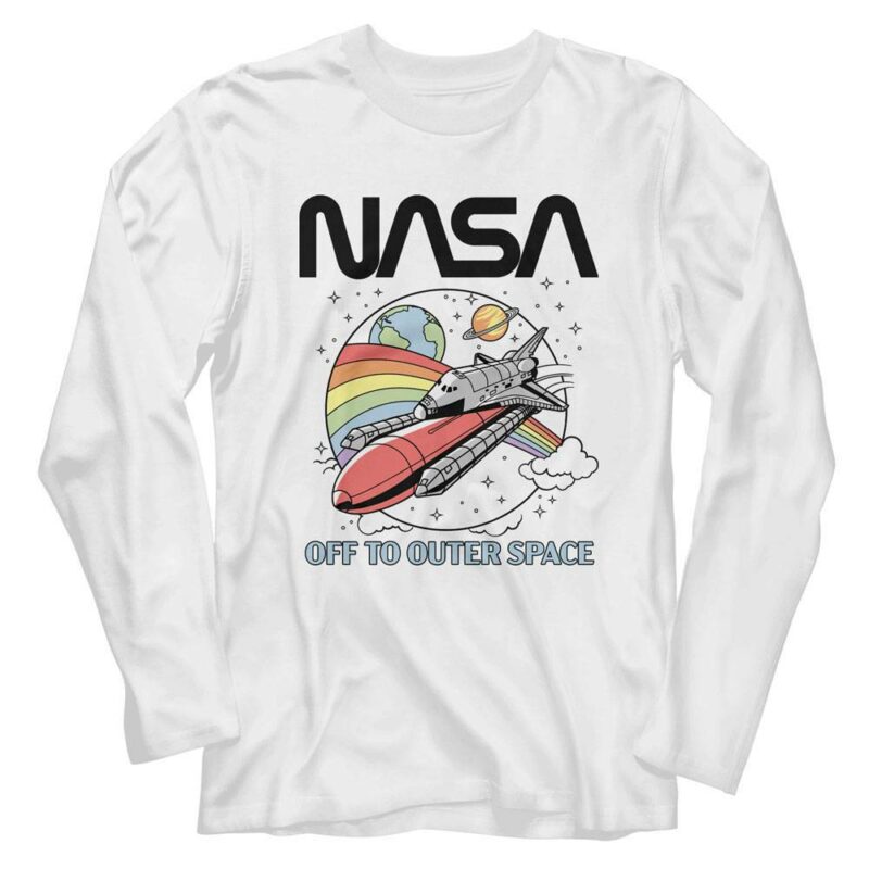 NASA Shuttle Off to Outer Space Men’s Long Sleeve T Shirt