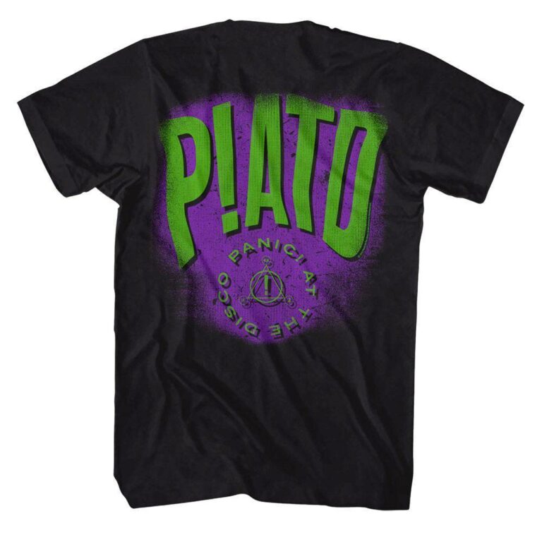 Panic At the Disco Neon Warped Logo Men’s T Shirt