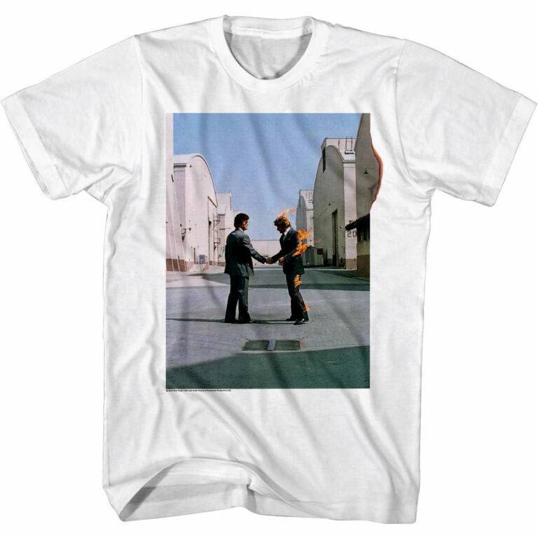 Pink Floyd Wish You Were Here Burning Handshake Men’s T Shirt