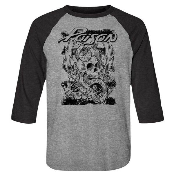 Poison Skull Snake Men’s Baseball T Shirt