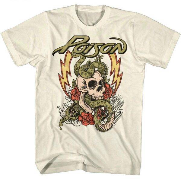 Poison Snake Skull Roses Tattoo Men’s T Shirt