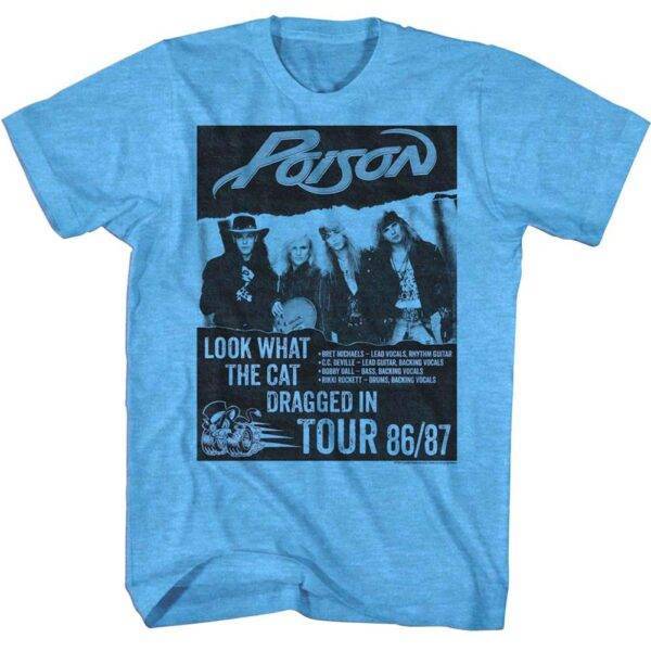 Poison Look What The Cat Dragged In Tour 1986 Men’s T Shirt