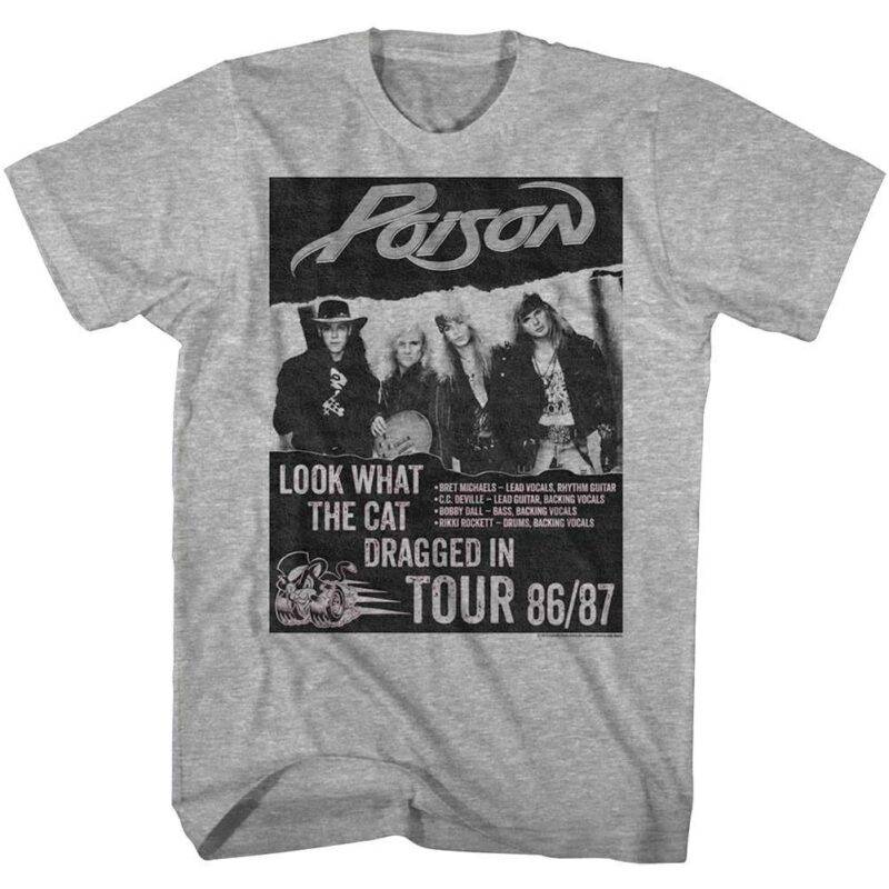Poison Look What The Cat Dragged In Tour 1987 Men’s T Shirt