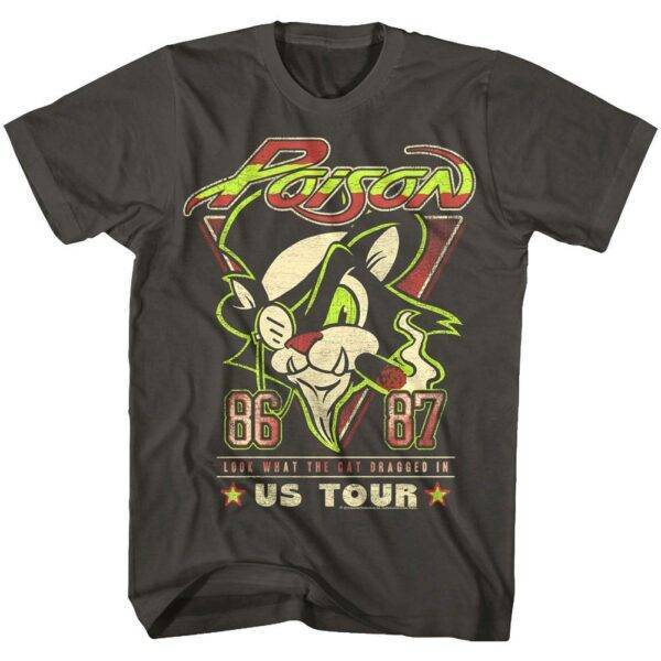 Poison Look What The Cat Dragged In USA Tour 1986 Men’s T Shirt