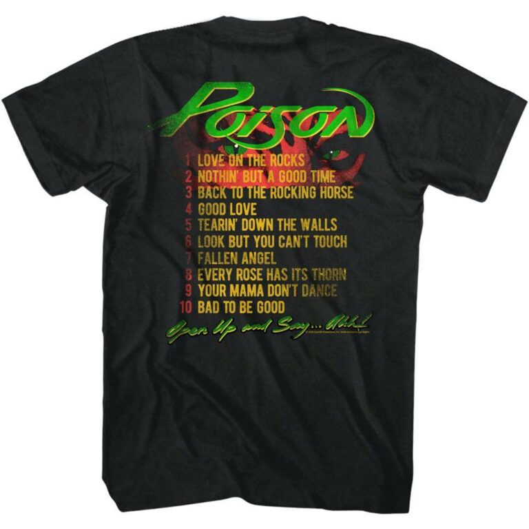 Poison Open Up and Say Ahh Tracklist Men's T Shirt - Image 4