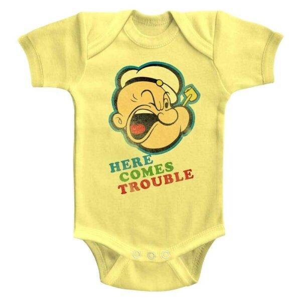 Popeye Here Comes Trouble Baby Onesie