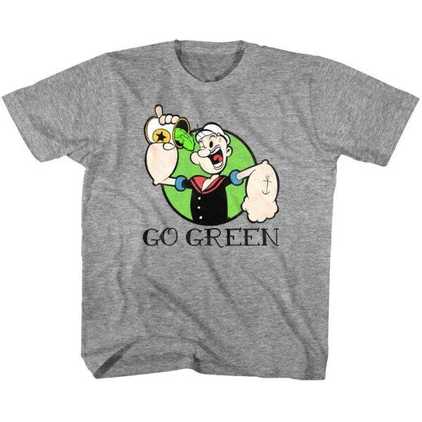 Popeye The Sailorman Go Green Kids T Shirt