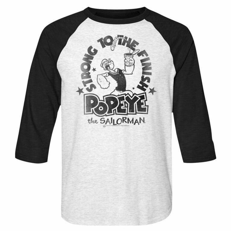 Popeye The Sailorman Strong to the Finish Raglan Shirt