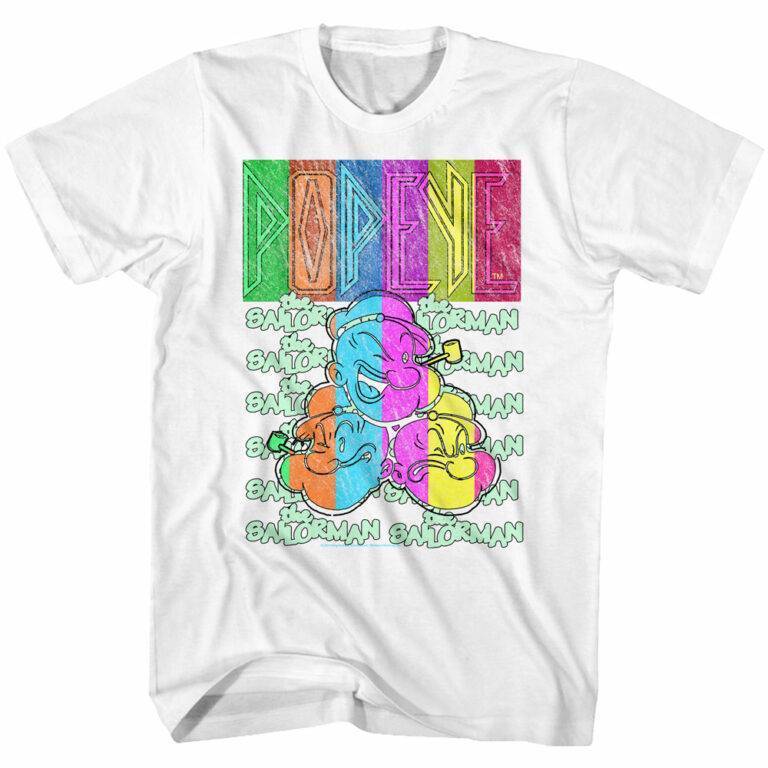 Popeye Rainbow Color Pop Men’s T Shirt