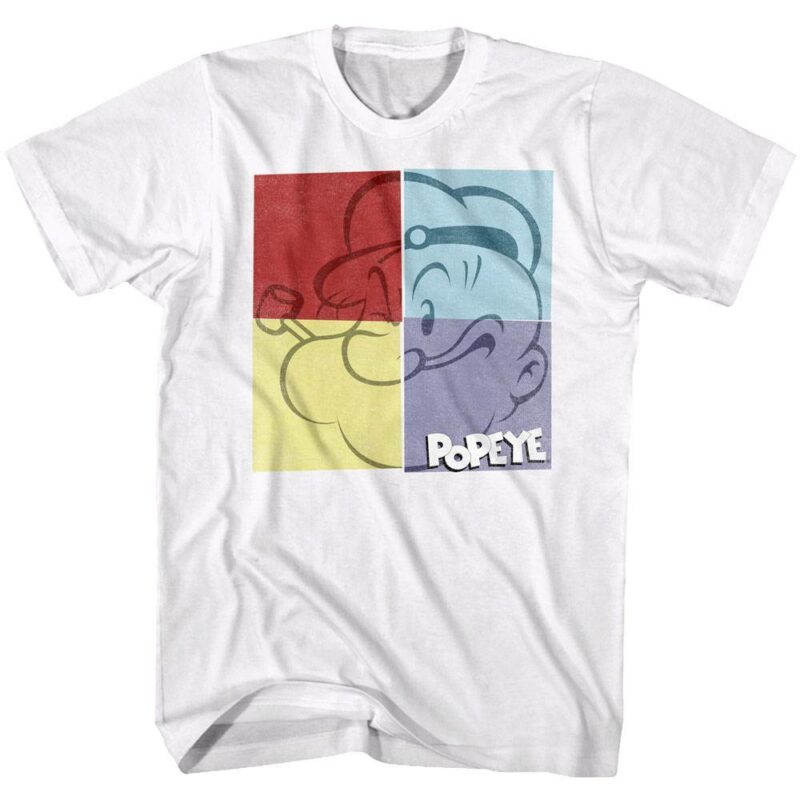 Popeye Pastel Color Block Men’s T Shirt