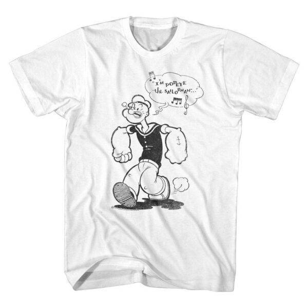 Popeye The Sailorman Whistling & Walking Men’s T Shirt