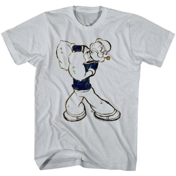 Popeye The Sailorman Fighting Stance Men’s T Shirt