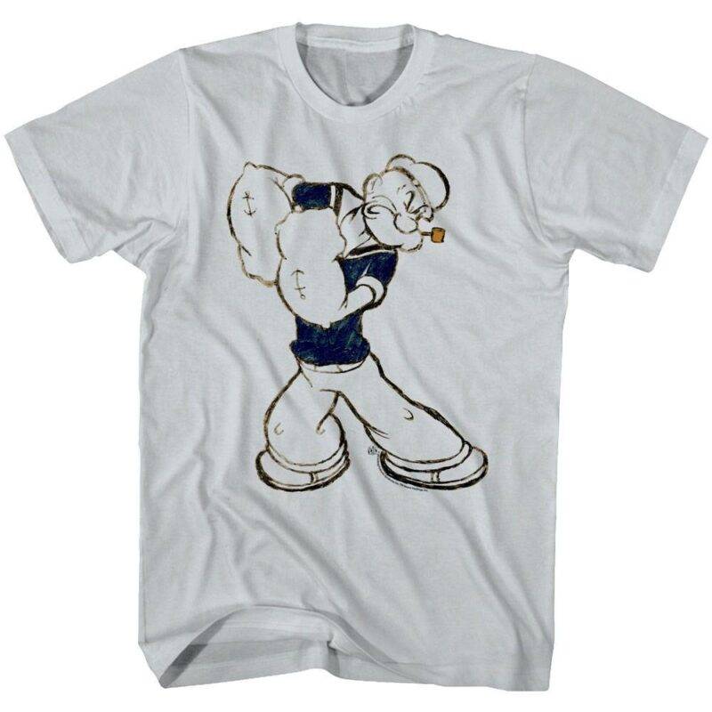 Popeye The Sailorman Fighting Stance Men’s T Shirt