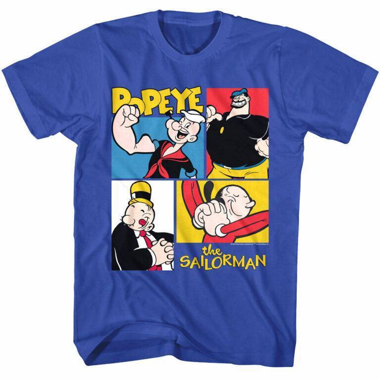 Popeye Comic Characters Sailorman Olive Men’s T Shirt