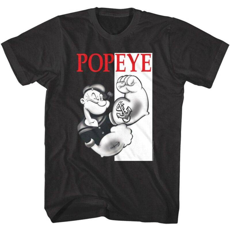 Popeye Scarface Parody Tattoos Men's T Shirt