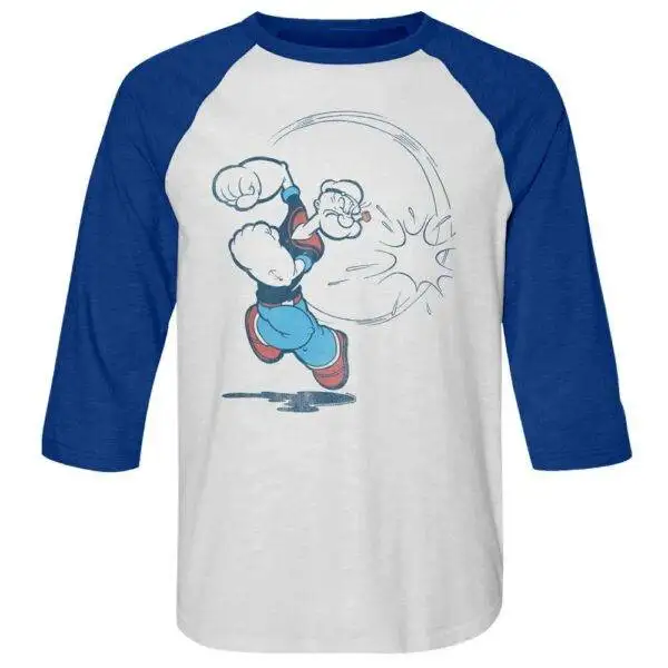 Popeye Left Hook Punch Men’s Raglan Shirt