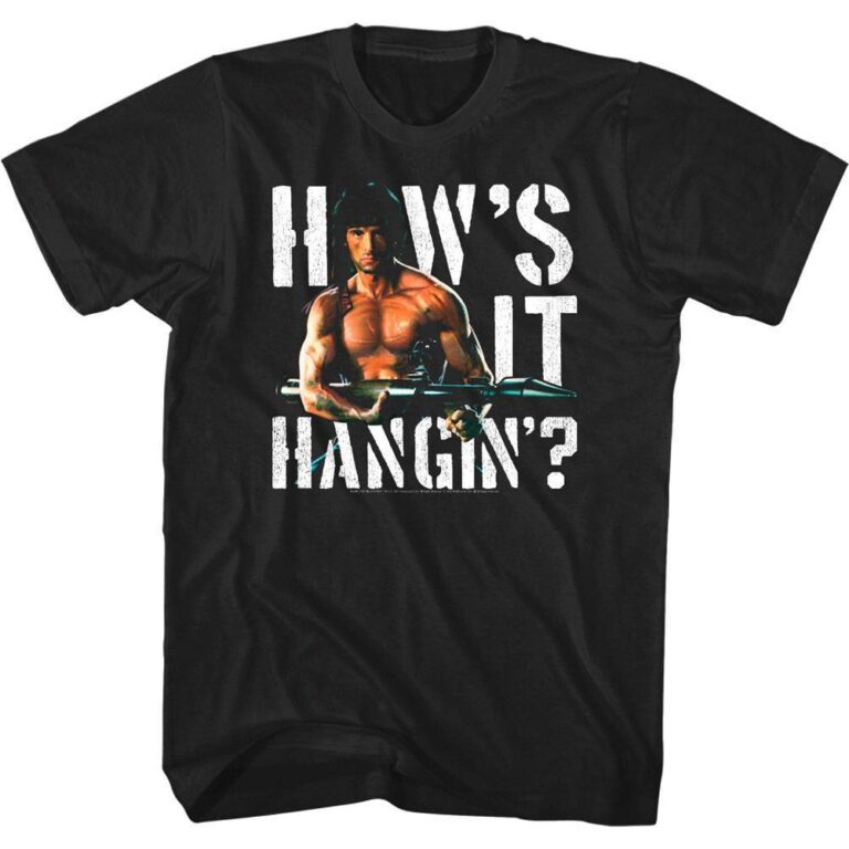 Rambo How's It Hanging Men's T Shirt - Image 3