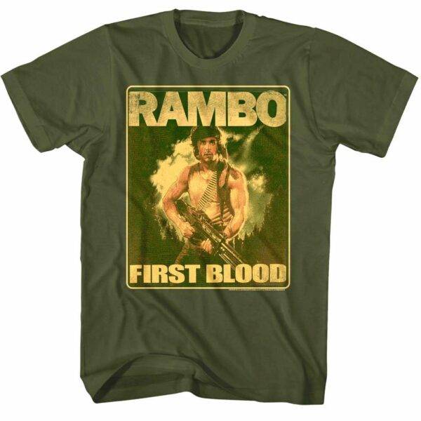 Rambo First Blood Military Green Men’s T Shirt
