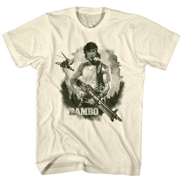 Rambo Helicopter Attack Men’s T Shirt