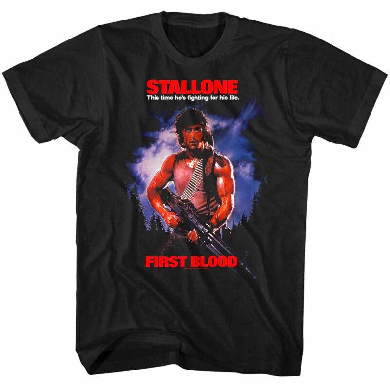 Rambo First Blood Fighting for his Life Men’s T Shirt