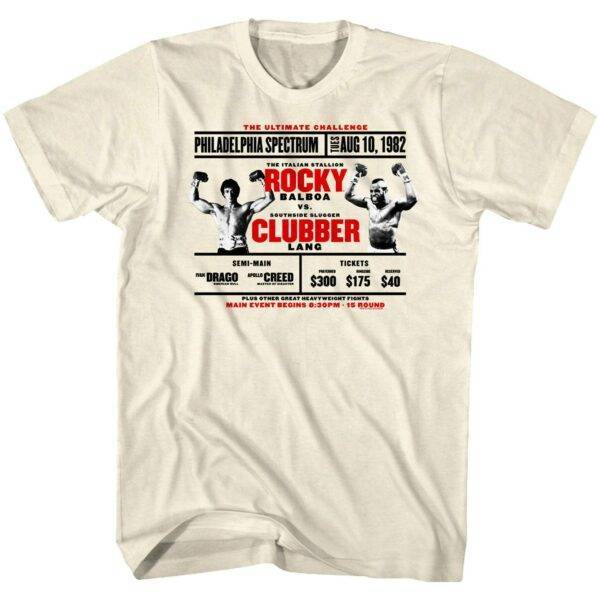 Rocky Versus Clubber Fight Poster Men’s T Shirt