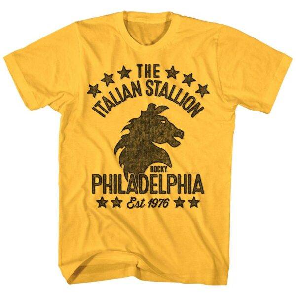Rocky Italian Stallion Philadelphia Men’s Gold T Shirt