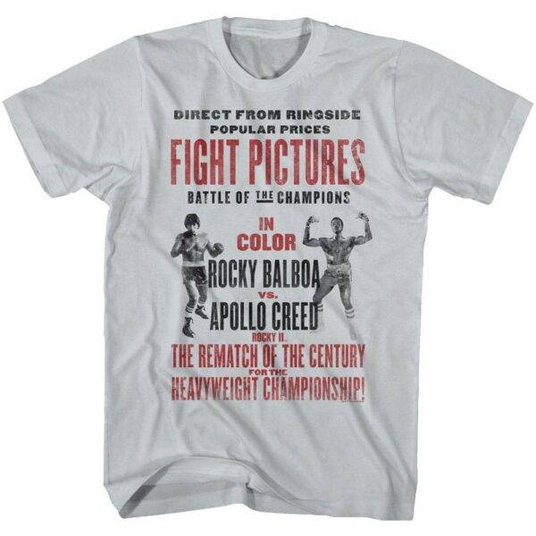Rocky Balboa v Apollo Creed Fight Pictures Men’s T Shirt