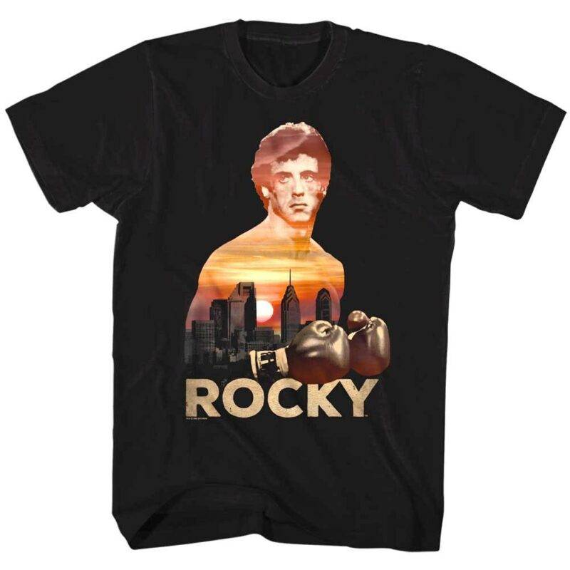 Rocky Sunset Over Philly Men’s T Shirt