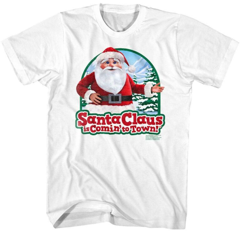 Santa Claus is Comin’ to Town Winter Pines Men’s T Shirt