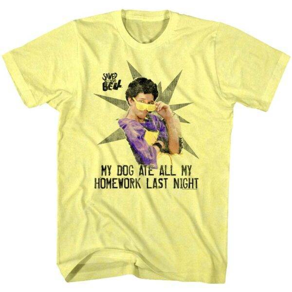 Saved By The Bell My Dog Ate All My Homework T-Shirt