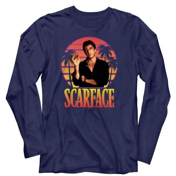 Scarface Miami Sunset Men’s Long Sleeve T Shirt