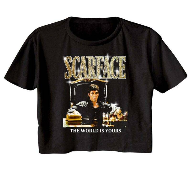 Scarface Tony Montana at Desk Women’s Crop Top