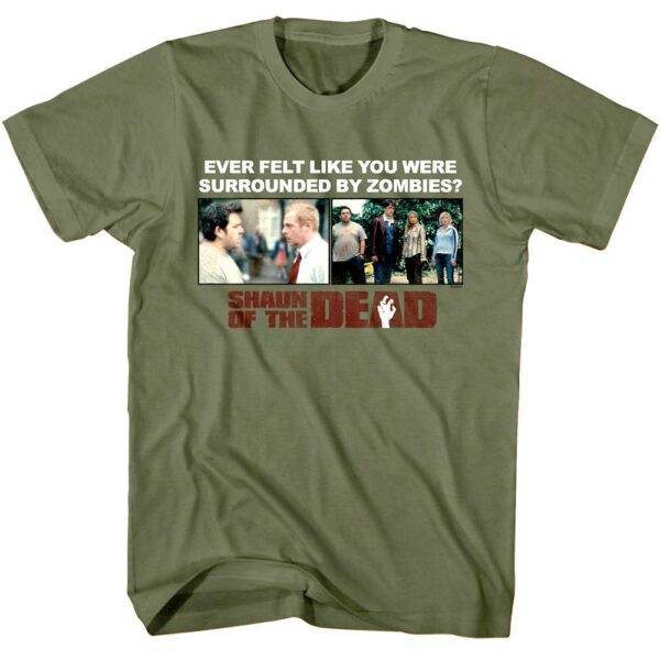 Shaun of the Dead Surrounded by Zombies Men’s T Shirt