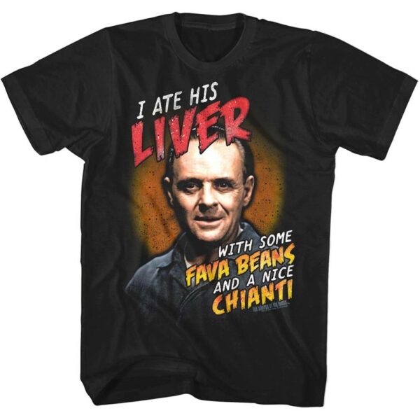 Silence of the Lambs Ate his Liver with Fava Beans Men’s T Shirt