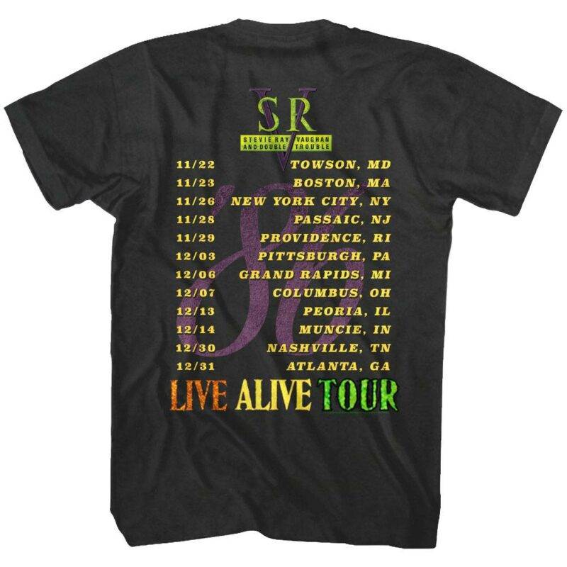 Stevie Ray Vaughan & Double Trouble Live Alive Tour 1986 Men’s T Shirt