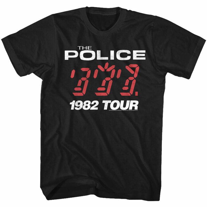 The Police Ghost in the Machine Tour 1982 Men's Black T Shirt