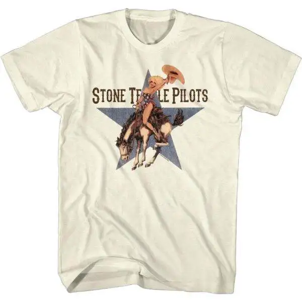 Stone Temple Pilots Cowgirl Riding Bronco Men’s T Shirt