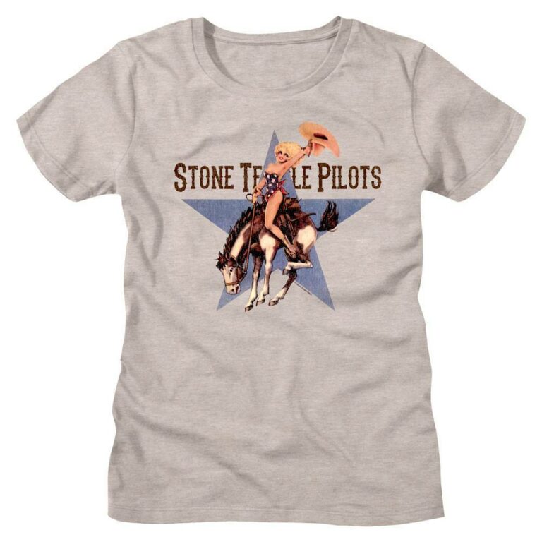 Stone Temple Pilots Cowgirl Riding Bronco Women’s T Shirt