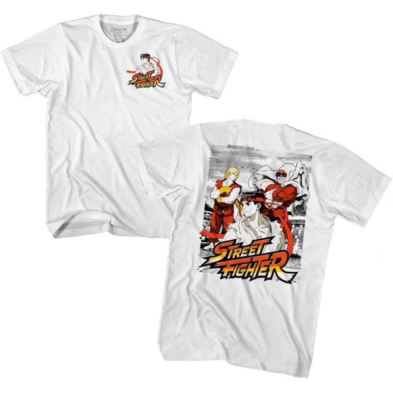 Street Fighter Ryu & Ken vs Bison T-Shirt