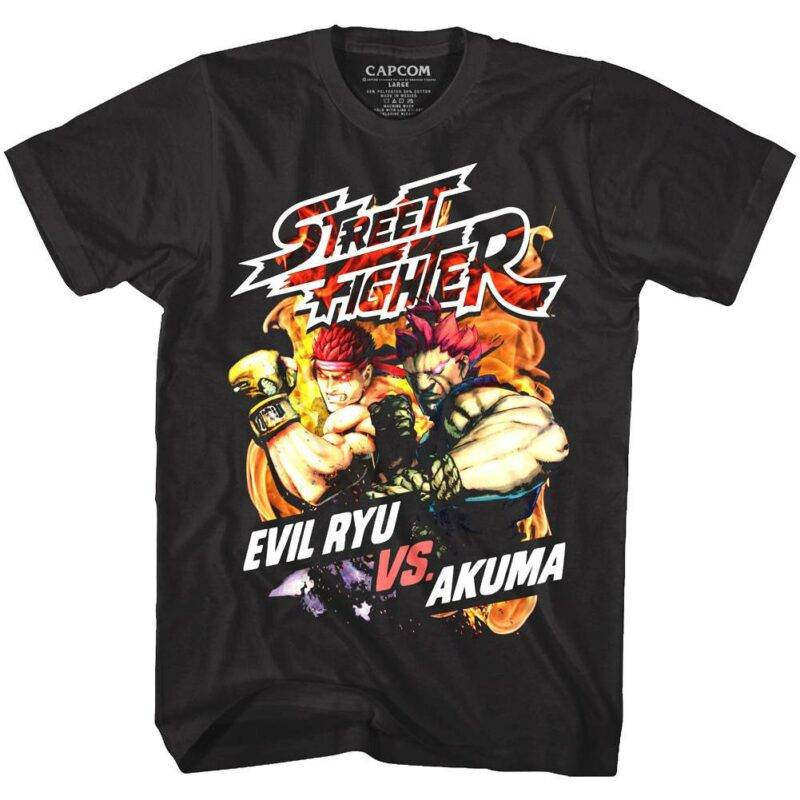 Street Fighter Evil Ryu vs Akuma T-Shirt