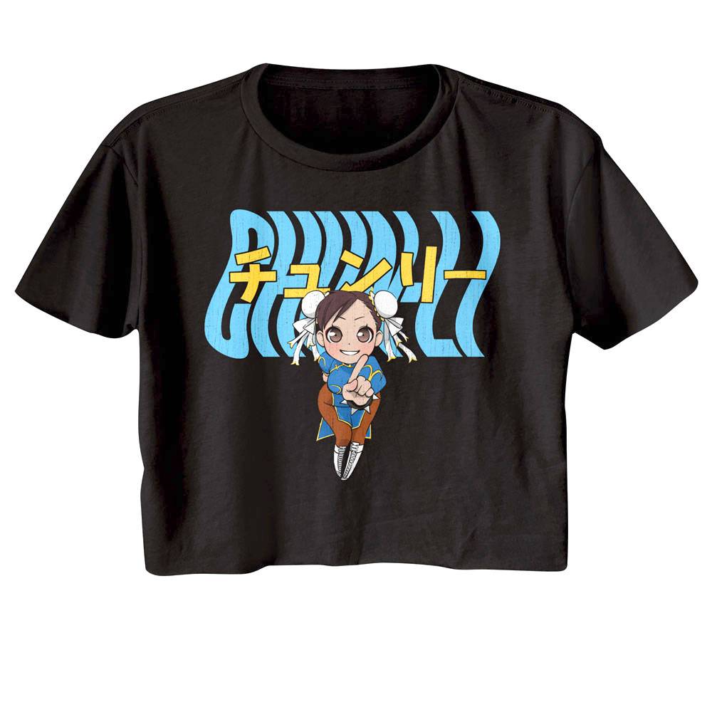 Street Fighter Chun-Li Chibi Crop Top, Graphic Gaming Tees