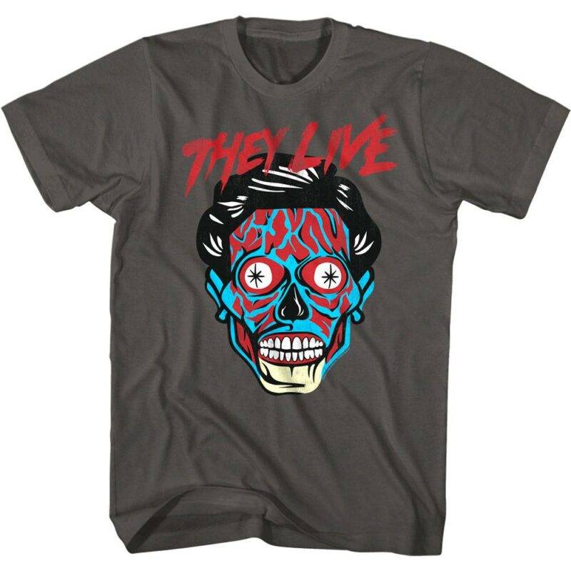 They Live Blue Alien Face Men’s T Shirt